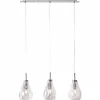 Suspension Verre Fumé-Luminaires Brilliant Suspension Brilliant Living Drops Chrome, 3 lumières