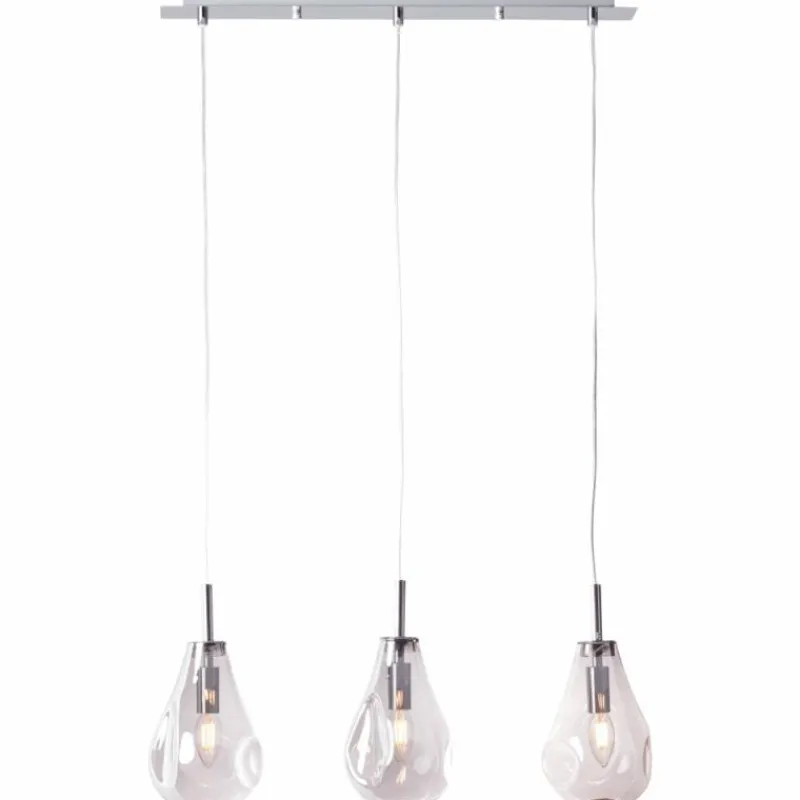 Suspension Verre Fumé-Luminaires Brilliant Suspension Brilliant Living Drops Chrome, 3 lumières