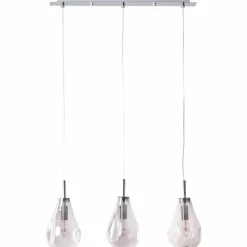 Suspension Verre Fumé-Luminaires Brilliant Suspension Brilliant Living Drops Chrome, 3 lumières