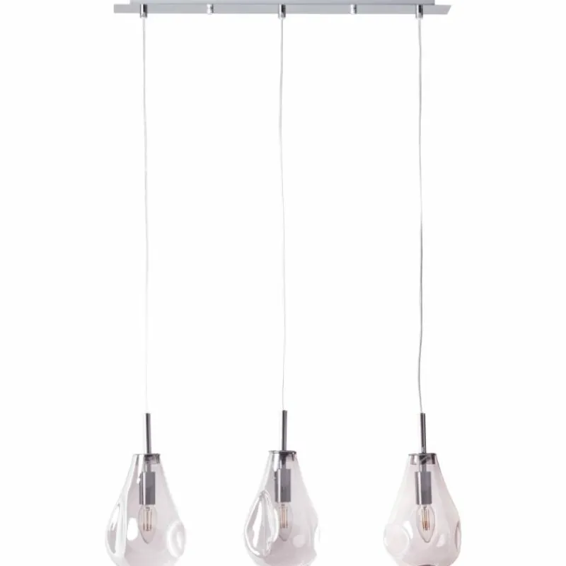 Suspension Verre Fumé-Luminaires Brilliant Suspension Brilliant Living Drops Chrome, 3 lumières
