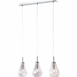Suspension Verre Fumé-Luminaires Brilliant Suspension Brilliant Living Drops Chrome, 3 lumières