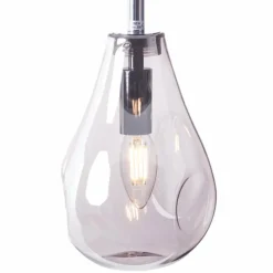 Suspension Verre Fumé-Luminaires Brilliant Suspension Brilliant Living Drops Chrome, 3 lumières