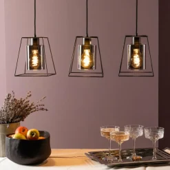 Luminaires Scandinaves-Luminaires Brilliant Suspension Brilliant Luxor Noir, 3 lumières