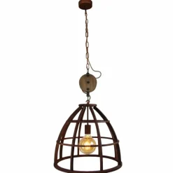 Luminaires Rustiques-Luminaires Brilliant Suspension Brilliant Matrix 2 Bois foncé, Rouille, 1 lumière