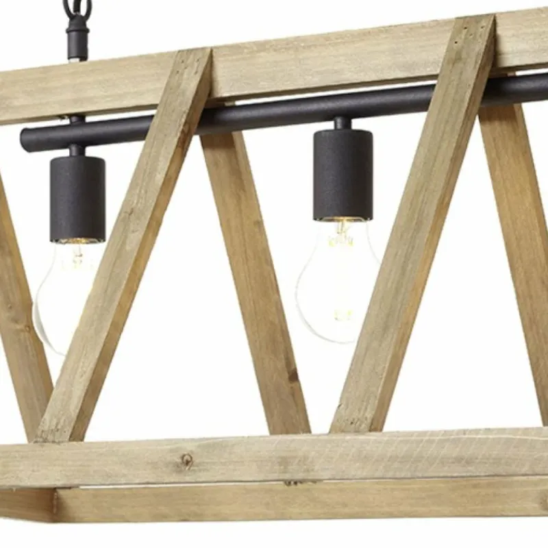 Lampes En Bois-Luminaires Brilliant Suspension Brilliant Matrix Wood Bois clair, 4 lumières