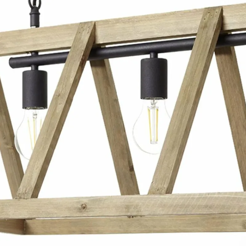 Lampes En Bois-Luminaires Brilliant Suspension Brilliant Matrix Wood Bois clair, 4 lumières