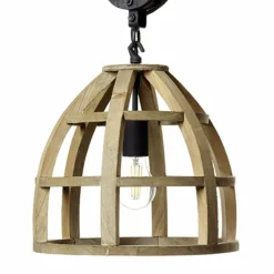 Style Boho-Chic-Luminaires Brilliant Suspension Brilliant Matrix Wood Noir, 1 lumière