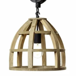 Style Boho-Chic-Luminaires Brilliant Suspension Brilliant Matrix Wood Noir, 1 lumière