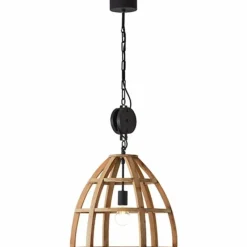 Style Boho-Chic-Luminaires Brilliant Suspension Brilliant Matrix Wood Noir, 1 lumière