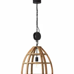 Style Boho-Chic-Luminaires Brilliant Suspension Brilliant Matrix Wood Noir, 1 lumière