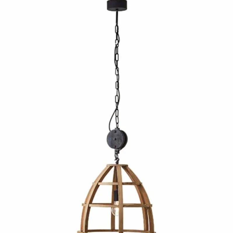 Style Boho-Chic-Luminaires Brilliant Suspension Brilliant Matrix Wood Noir, 1 lumière