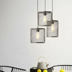 Luminaires Scandinaves-Luminaires Brilliant Suspension Brilliant Maze Noir, 3 lumières