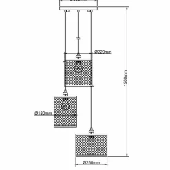 Luminaires Scandinaves-Luminaires Brilliant Suspension Brilliant Maze Noir, 3 lumières