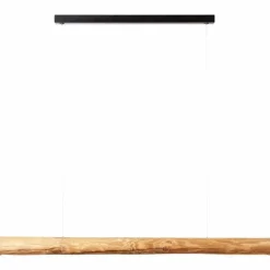 Luminaires Rustiques-Luminaires Brilliant Suspension Brilliant Odun LED Bois clair, Noir, 1 lumière