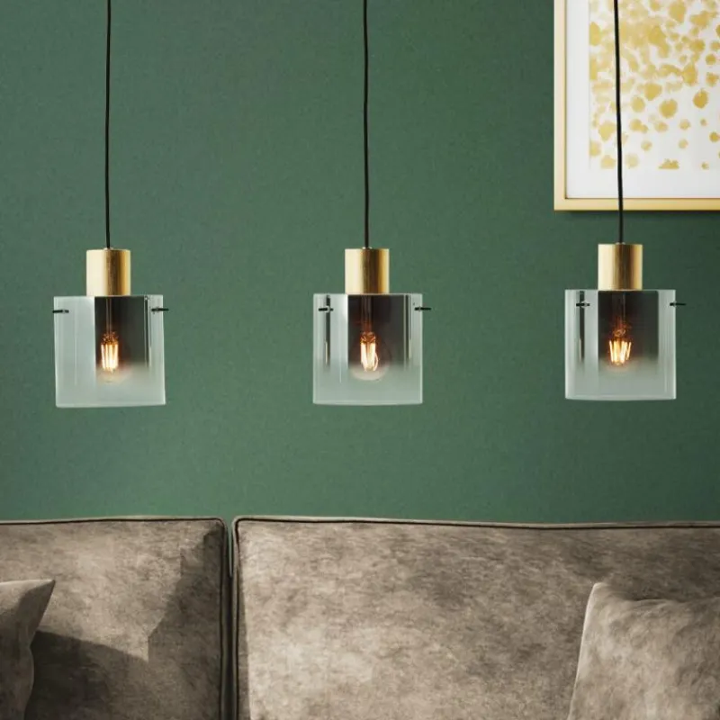 Lampes Dorées-Luminaires Brilliant Suspension Brilliant Osaki Or, 3 lumières