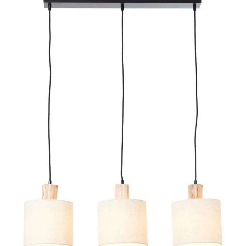 Lampes En Tissu-Luminaires Brilliant Suspension Brilliant Pia Noir, 3 lumières