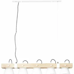 Luminaires Rustiques-Luminaires Brilliant Suspension Brilliant Plow Bois foncé, Blanc, 5 lumières