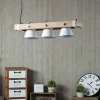 Luminaires Scandinaves-Luminaires Brilliant Suspension Brilliant Plow Bois clair, Blanc, 3 lumières