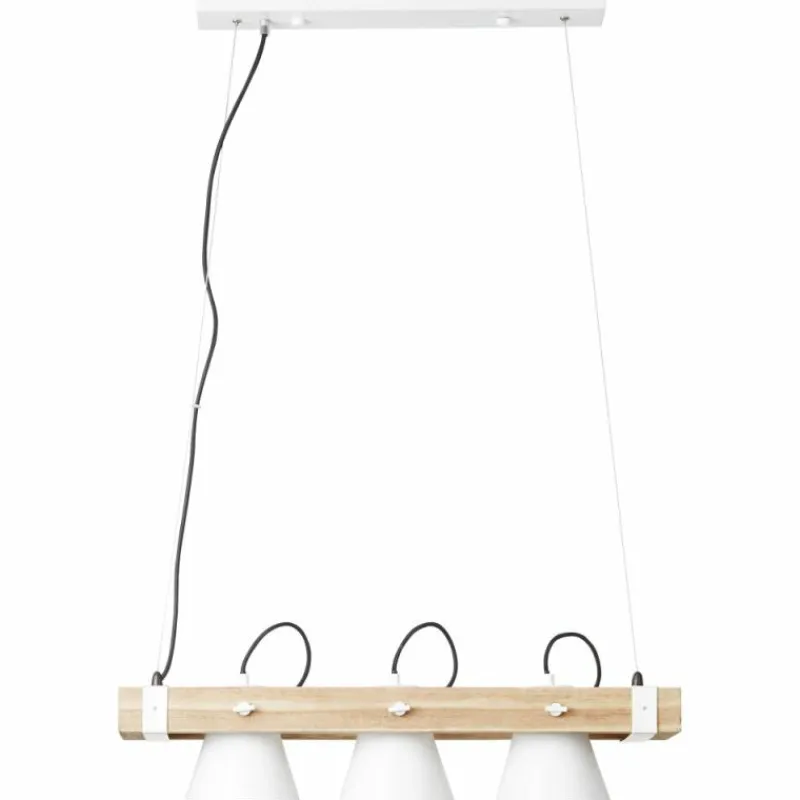 Luminaires Scandinaves-Luminaires Brilliant Suspension Brilliant Plow Bois clair, Blanc, 3 lumières