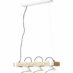 Luminaires Scandinaves-Luminaires Brilliant Suspension Brilliant Plow Bois clair, Blanc, 3 lumières