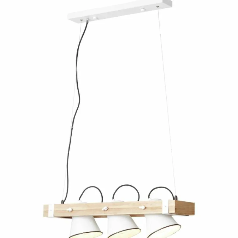 Luminaires Scandinaves-Luminaires Brilliant Suspension Brilliant Plow Bois clair, Blanc, 3 lumières