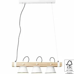 Luminaires Scandinaves-Luminaires Brilliant Suspension Brilliant Plow Bois clair, Blanc, 3 lumières