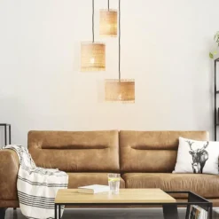 Luminaires Rustiques-Luminaires Brilliant Suspension Brilliant Raffy Noir, 3 lumières