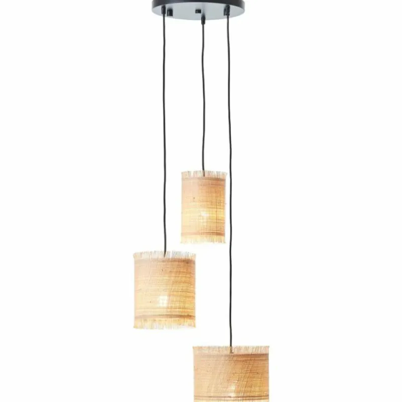 Luminaires Rustiques-Luminaires Brilliant Suspension Brilliant Raffy Noir, 3 lumières
