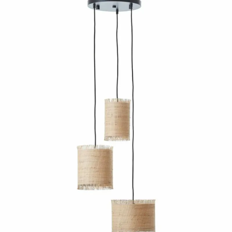 Luminaires Rustiques-Luminaires Brilliant Suspension Brilliant Raffy Noir, 3 lumières