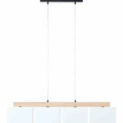 Lampes En Tissu-Luminaires Brilliant Suspension Brilliant Rayan Bois clair, Noir, 4 lumières