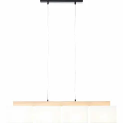 Lampes En Tissu-Luminaires Brilliant Suspension Brilliant Rayan Bois clair, Noir, 4 lumières