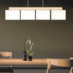 Lampes En Tissu-Luminaires Brilliant Suspension Brilliant Rayan Bois clair, Noir, 4 lumières