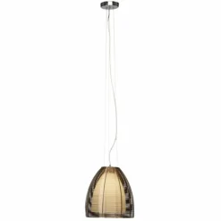 Luminaires Brilliant Suspension Brilliant Relax Bronze, Chrome, 1 lumière