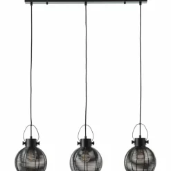Lampes Industrielles-Luminaires Brilliant Suspension Brilliant Sambo Noir, 3 lumières