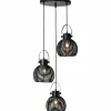 Lampes Vintages & Rétros-Luminaires Brilliant Suspension Brilliant Sambo Noir, 3 lumières