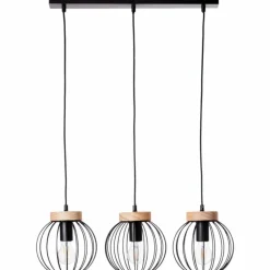 Luminaires Rustiques-Luminaires Brilliant Suspension Brilliant SORANA Bois foncé, Noir, 3 lumières