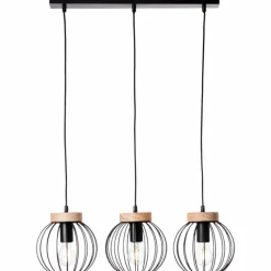 Luminaires Rustiques-Luminaires Brilliant Suspension Brilliant SORANA Bois foncé, Noir, 3 lumières