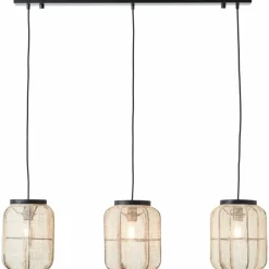 Lampes En Tissu-Luminaires Brilliant Suspension Brilliant Tannah Noir, 3 lumières