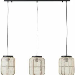 Lampes En Tissu-Luminaires Brilliant Suspension Brilliant Tannah Noir, 3 lumières
