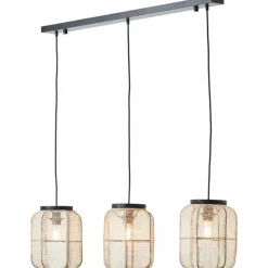 Lampes En Tissu-Luminaires Brilliant Suspension Brilliant Tannah Noir, 3 lumières