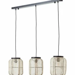 Lampes En Tissu-Luminaires Brilliant Suspension Brilliant Tannah Noir, 3 lumières