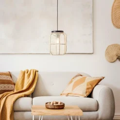 Lampes En Tissu-Luminaires Brilliant Suspension Brilliant Tannah Noir, 1 lumière