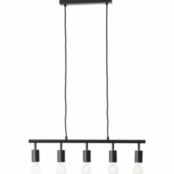 Luminaires Scandinaves-Luminaires Brilliant Suspension Brilliant Tiffany Noir, 5 lumières