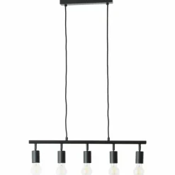 Luminaires Scandinaves-Luminaires Brilliant Suspension Brilliant Tiffany Noir, 5 lumières