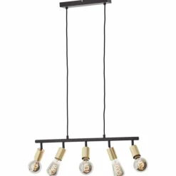 Lampes Dorées-Luminaires Brilliant Suspension Brilliant Tiffany Or, Noir, 5 lumières