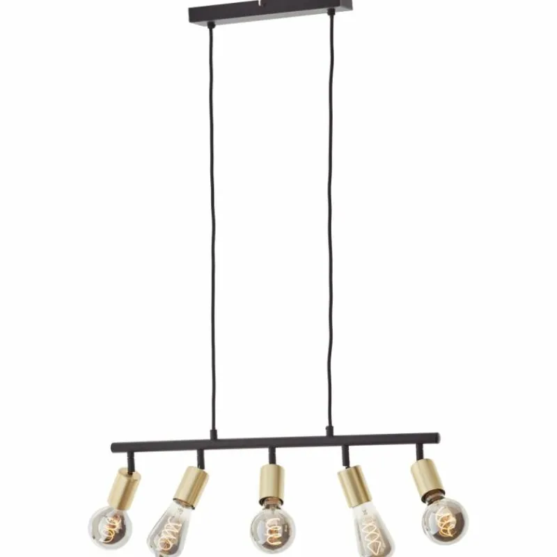 Lampes Dorées-Luminaires Brilliant Suspension Brilliant Tiffany Or, Noir, 5 lumières