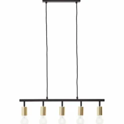 Lampes Dorées-Luminaires Brilliant Suspension Brilliant Tiffany Or, Noir, 5 lumières