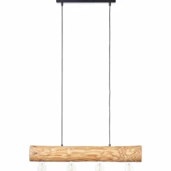 Luminaires Rustiques-Luminaires Brilliant Suspension Brilliant Trabo Bois clair, Noir, 4 lumières