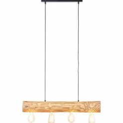 Luminaires Rustiques-Luminaires Brilliant Suspension Brilliant Trabo Bois clair, Noir, 4 lumières