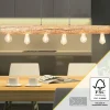 Luminaires Rustiques-Luminaires Brilliant Suspension Brilliant Trabo Bois clair, Noir, 6 lumières